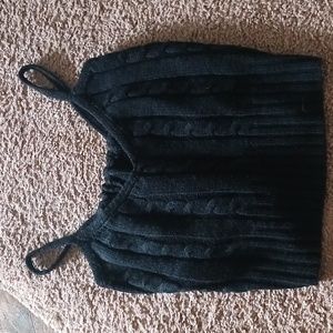 Black cable knit crop top